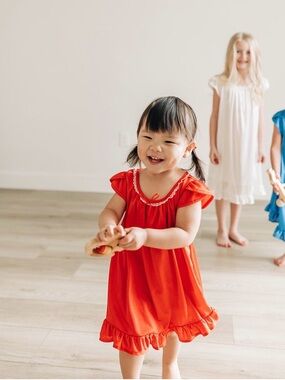 Girls' Red and Green Ruffled Nightgowns - Soft Sleepwear